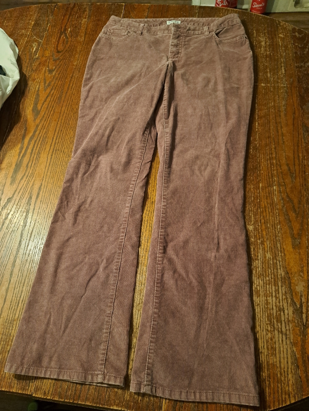 Size 12 St Johns Bay Brown Corduroy Casual Pants With Pockets Belt Loops